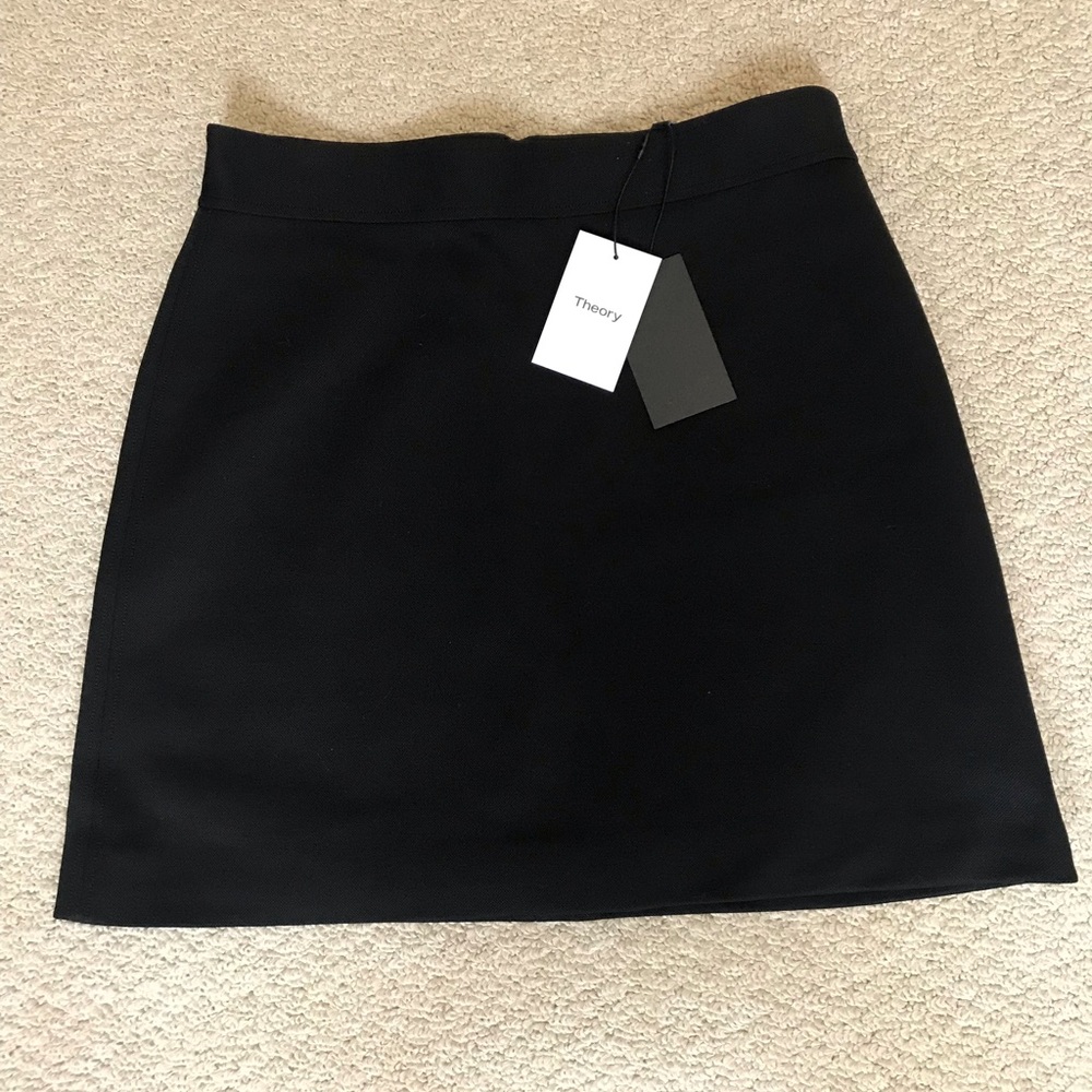 Theory black high waist mini skirt